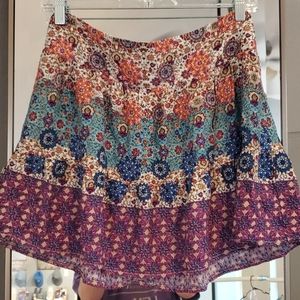 Multi colored mini skirt